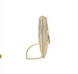 Gold Crystal evening bag with attachable chain