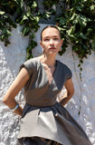 Kameya grey wrap v neck dress