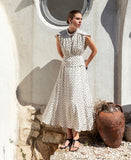 Kameya Ecru spot dress