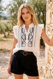 Jane Embroidery Blouse White