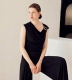 FLYGIRL black gold detail top
