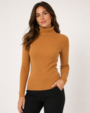 GOAGOA Mustard Ribbed Knit Turtleneck Jumper