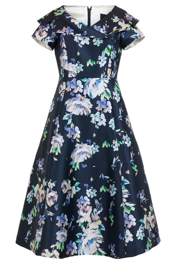 TIA Navy Floral Swing Dress