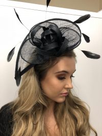 Black Fascinator with Feathers