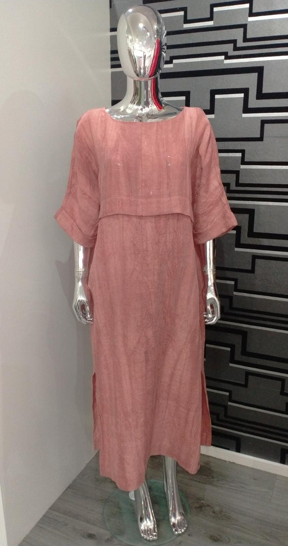 Rose Pink Linen Dress