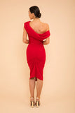 Janus Crepe Dress - Red