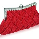 Red Clutch bag with diamonte Closure