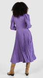 Closet London Purple Pleated Dobby Midi Dress
