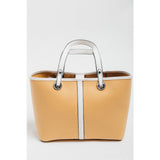 Yellow Shoulder Bag with White Detail and Straps