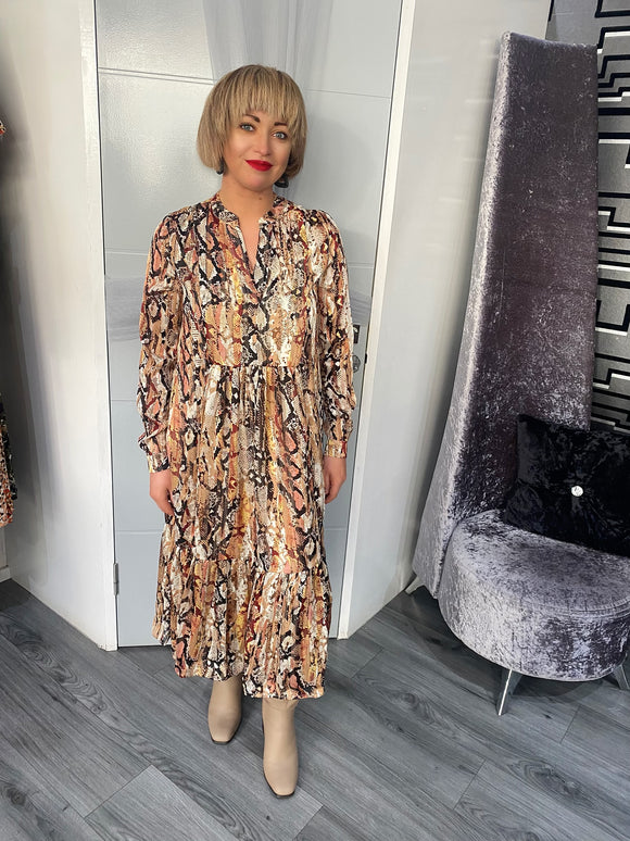 Gold snake print Dress L's Boutique Magherafelt Gold snake print Dress L's Boutique Magherafelt