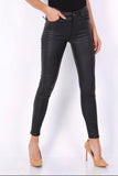 Black Pu Leather Look Jeans