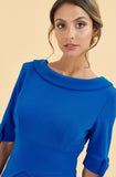 Colbalt Blue Holywood Mid Sleeve Pencil Dress