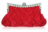 Red Clutch bag with diamonte Closure